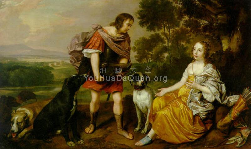 Portrait histoire of a young man and lady as Meleager and Atalanta - 约翰内斯·梅滕斯